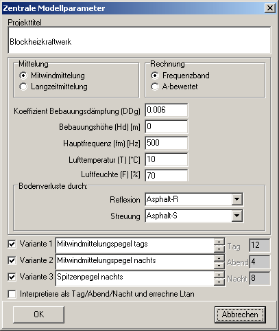 Zentrale Modellparameter