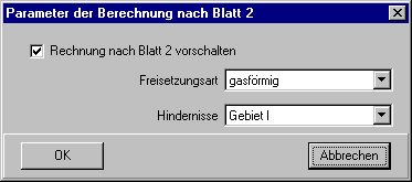 Parameter der Berechnung nach Blatt 2