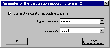 Parameter of the calculation acc. to part 2