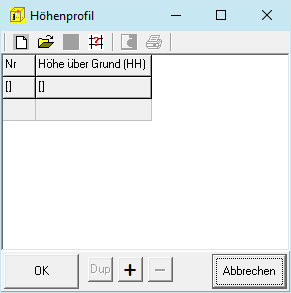 Formular Höhenprofile
