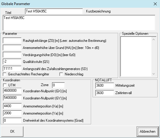 Formular Globale Parameter