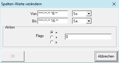 Formular Spaltenwerte modifizieren