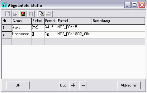 Formular Abgeleitete Stoffe