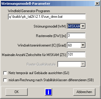 Formular Strömungsmodell-Parameter