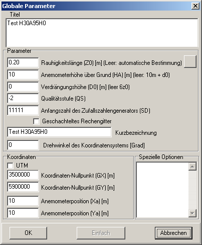 Formular Globale Parameter