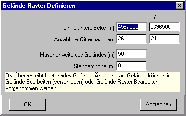 Formular Gelände Raster Definieren