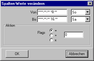 Formular Spaltenwerte modifizieren